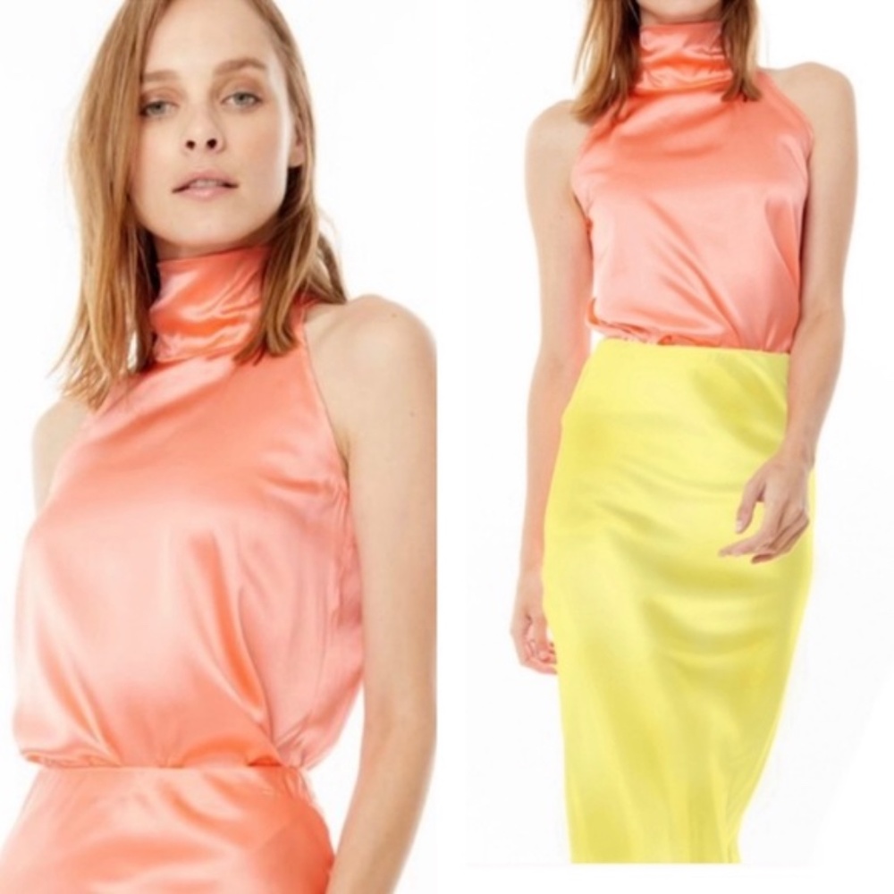 Generation Love Top Gemma Silk Coral Tie Back